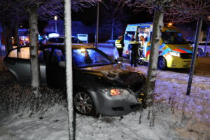 Plaatselijk gladde wegen: auto botst tegen boom in Rottum