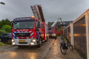 Rookontwikkeling na blikseminslag in woning Heerenveen